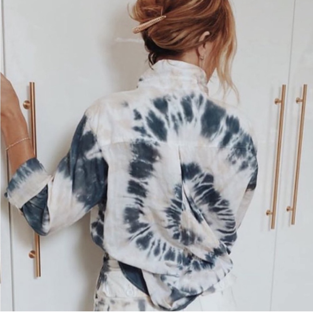 Grayson x Streicher The Hero Button-Up Tissue-Cotton Button Down Shirt Tie Dye